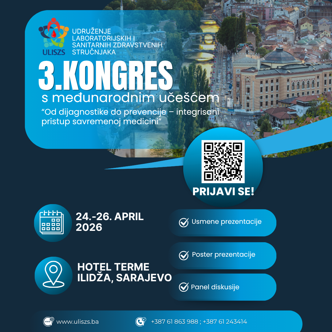 Read more about the article 3.Kongres s međunarodnim učešćem ULISZS pod nazivom „Od dijagnostike do prevencije – integrisani pristup savremenoj medicini“